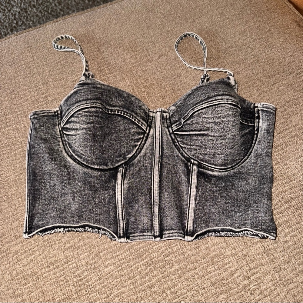 Denim Bustier Top